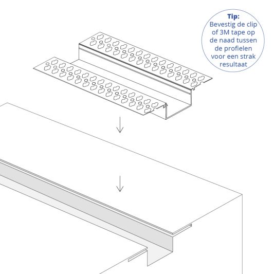 Led stuc profiel 1,5 meter brede variant