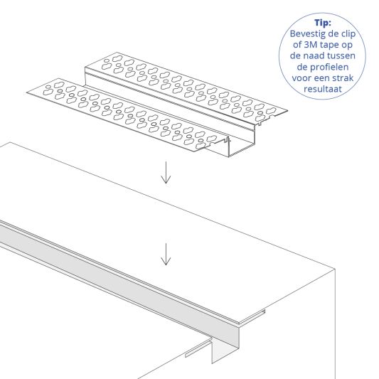 Led stuc profiel 3 meter smalle variant