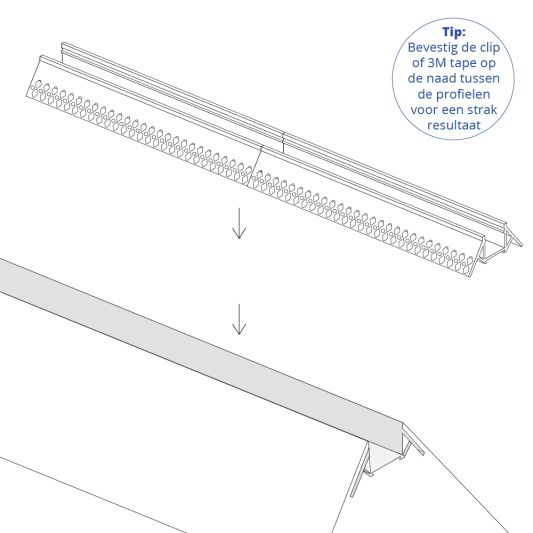 Led tegel profiel / led stuc profiel buitenhoek 2 meter - Smalle variant