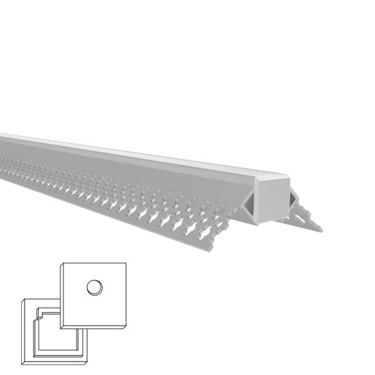 Led tegel profiel / led stuc profiel buitenhoek 1 meter - Smalle variant