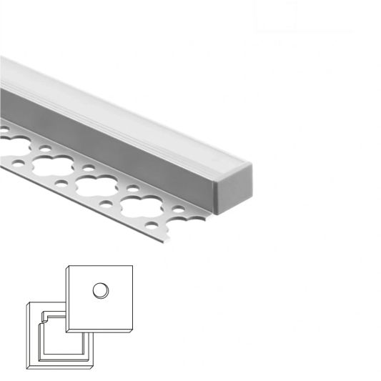 Led tegel profiel / led stuc profiel - Stucstop - 2 meter - Smalle variant