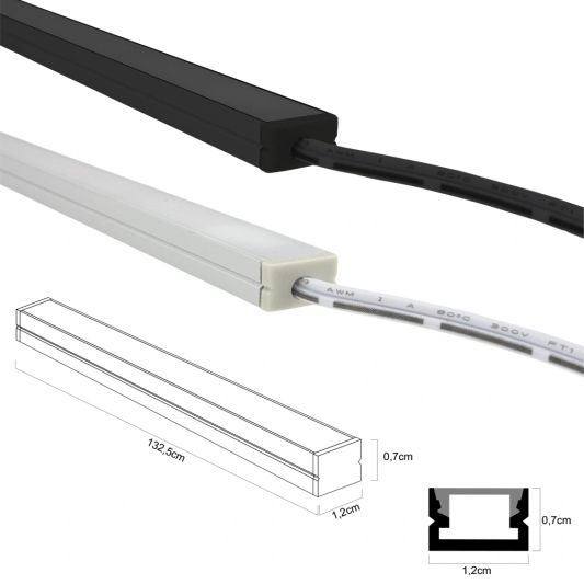 Led trapverlichting set Premium - Led strip set met profiel - Warm wit 130 cm