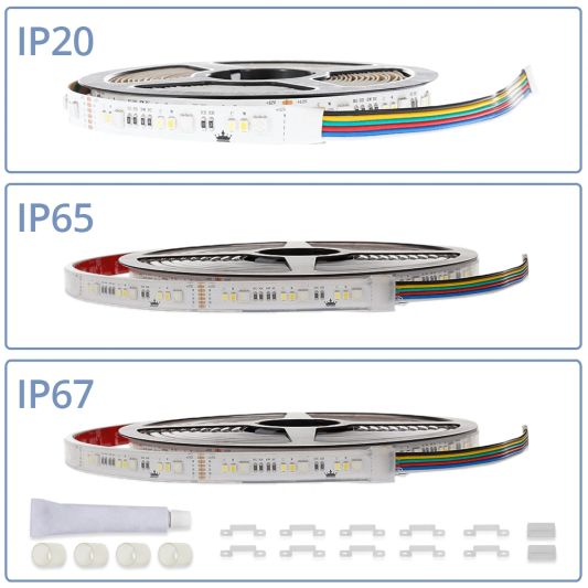 Ledstrip 1 meter RGBWW Basic 36 SMD leds p/m - losse strip