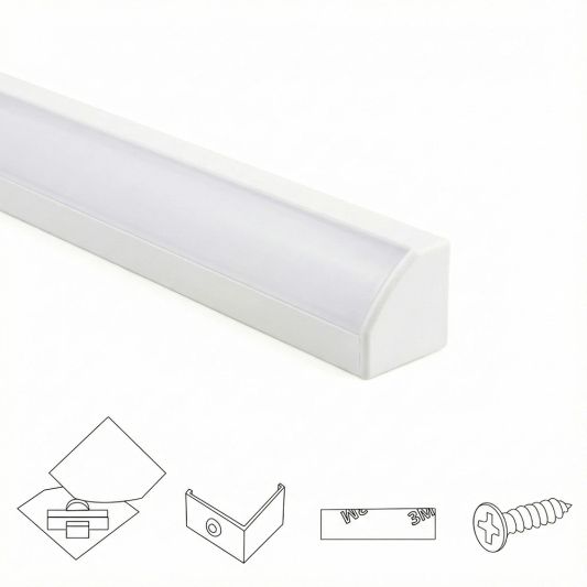 Ledstrip hoekprofiel wit - Slim line - compleet inclusief afdekkap 3 meter