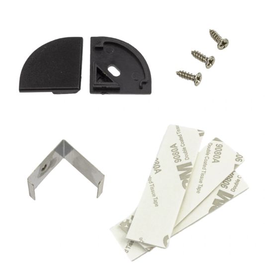 Ledstrip profiel hoek in zwart - Slim line - compleet inclusief afdekkap 2 meter