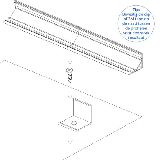 Ledstrip profiel hoek Slim line - compleet met afdekkap 1 meter