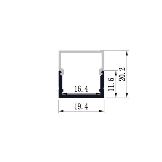 Ledstrip profiel opbouw Breed model - compleet inclusief rechte afdekkap 1 meter