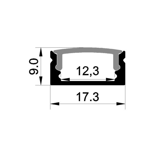 Los led profiel 1,5 meter opbouw laag 8 mm slim line