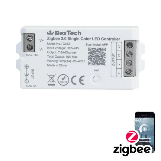 Losse Zigbee controller voor witte led strips