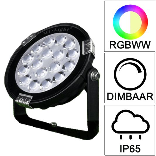 1-4 RGBWW Wifi LED tuinspots 9 Watt - set met afstandsbediening
