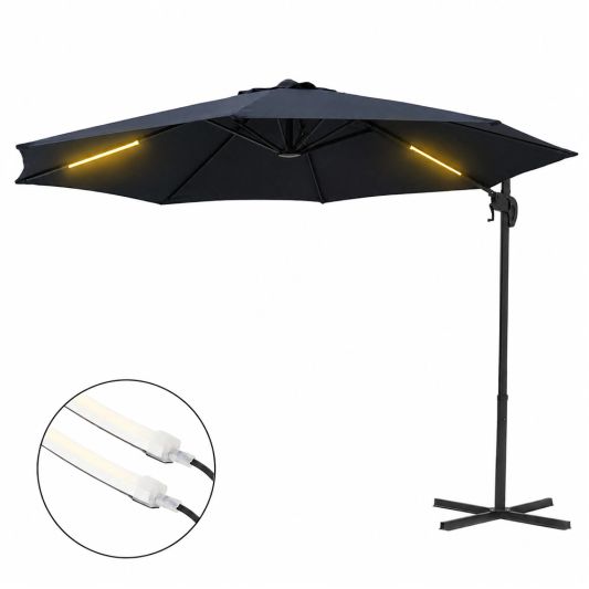 Parasolverlichting led strip set Warm Wit - 2 led strips op batterij