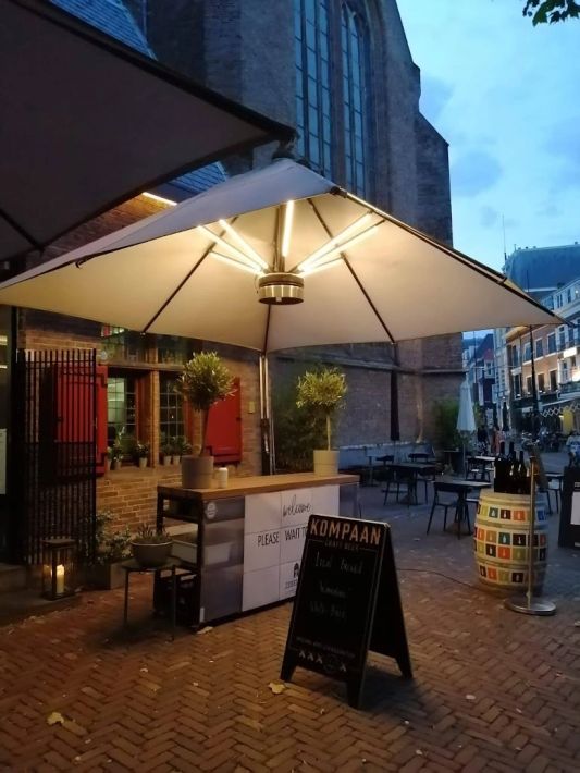 Parasolverlichting led strip set Warm Wit - 4 led strips