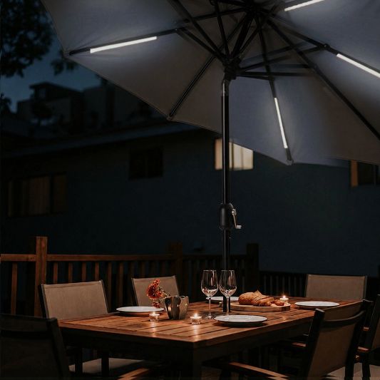 Parasolverlichting led strip set Warm Wit - 6 led strips