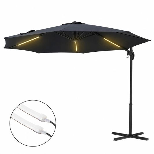 Parasolverlichting led strip set Warm Wit - 6 led strips op batterij