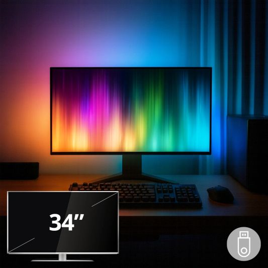 PC ambilight USB game verlichting - 34 inch