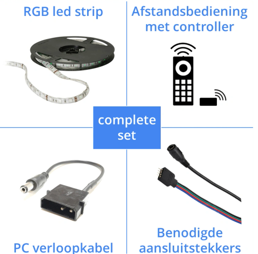 PC led strip set 2 meter RGB Basic