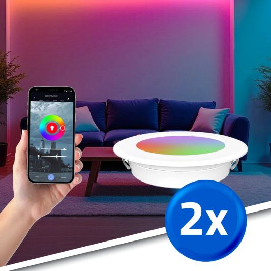 RexTech RGBWW Inbouwspot Wit 2 pack