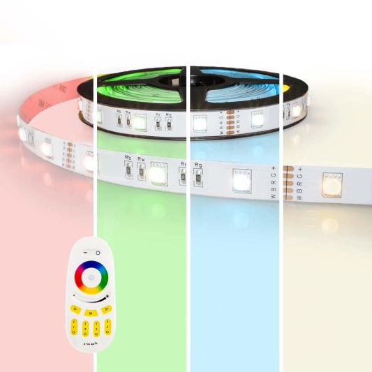 RGBW led strip Basic met afstandsbediening 1 tot 10 meter