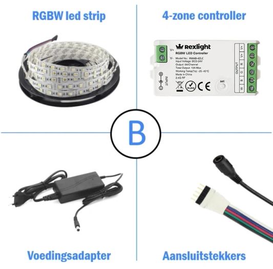 RGBW led strip Basic met Milight controller 1 tot 10 meter