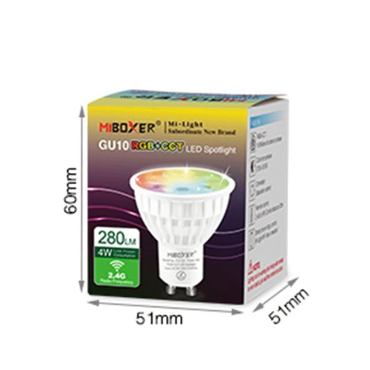 RGBWW LED lamp met afstandsbediening 4W GU10 1 tot 4 lampen