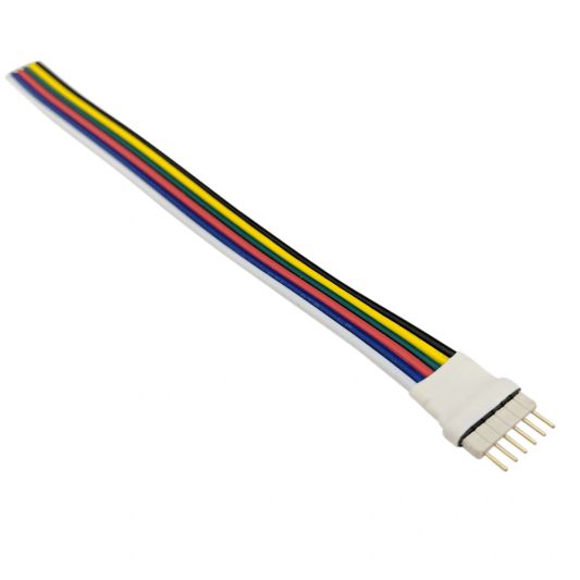 RGBWW stekker 6-pins met 15 cm kabel