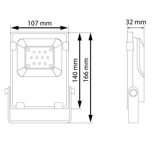 RGBWW Wifi schijnwerper 10 watt met afstandsbediening en 1-4 lampen