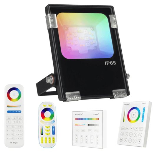 RGBWW Wifi schijnwerper 10 watt met afstandsbediening en 1-4 lampen