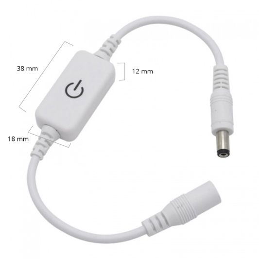 Snoerdimmer touch schakelaar voor witte led strips