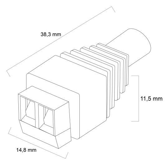 STEKKER LEDSTRIP WIT solderen niet nodig type man