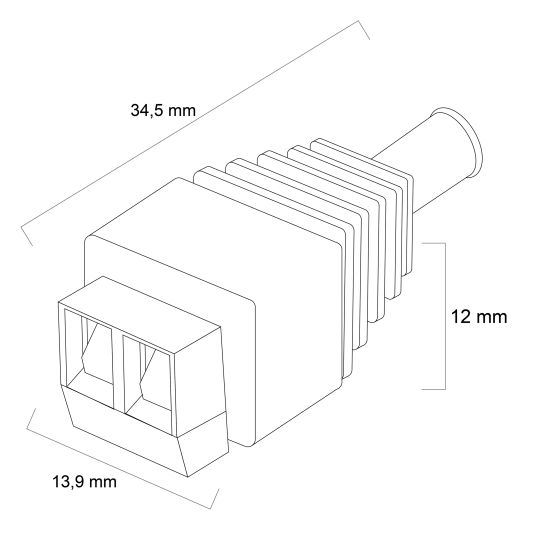 STEKKER LEDSTRIP WIT solderen niet nodig type vrouw