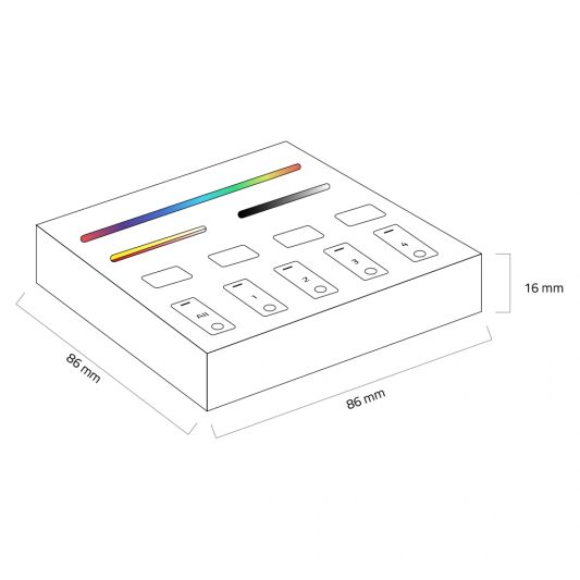 Touch Panel 4-zone RGBWW wandpaneel op batterij