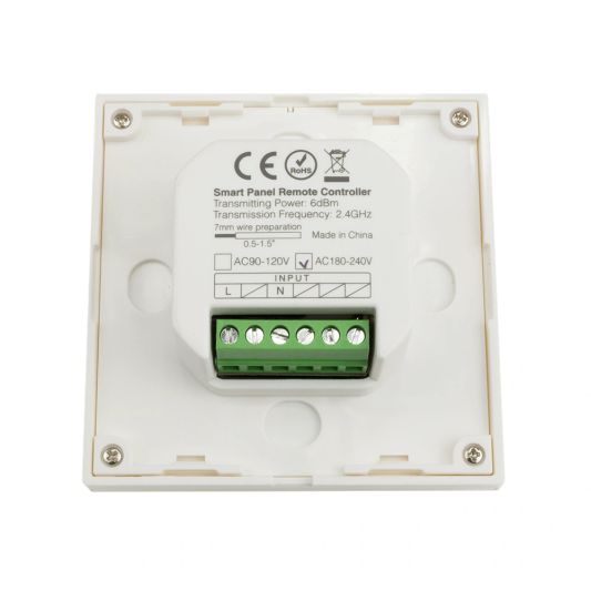 Touch Panel 4-zone RGBWW wandpaneel op stroom