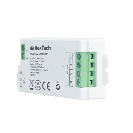 Touch panel RGB wandbediening inclusief controller draadloos op batterij