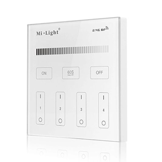 Touch panel wandbediening draadloos WIT op stroom Milight los