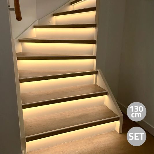 Trapverlichting COB led strip Warm Wit complete set 130 CM