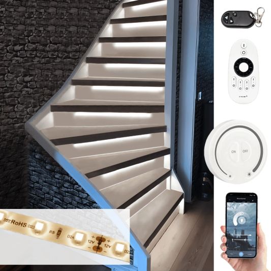 Trapverlichting Led strip Helder Wit – Complete set 50 CM