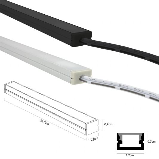 Trapverlichting Led strip Warm Wit 50 CM – Complete set inclusief profiel