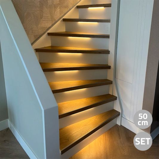 Trapverlichting Led strip Warm Wit complete set 50 CM
