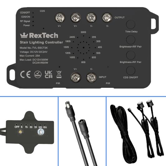 Trapverlichting sensorset met controller en 3-knops dimmer
