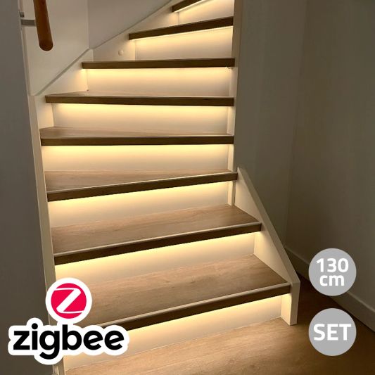 Trapverlichting Zigbee led strip Warm Wit 130 cm - Complete set
