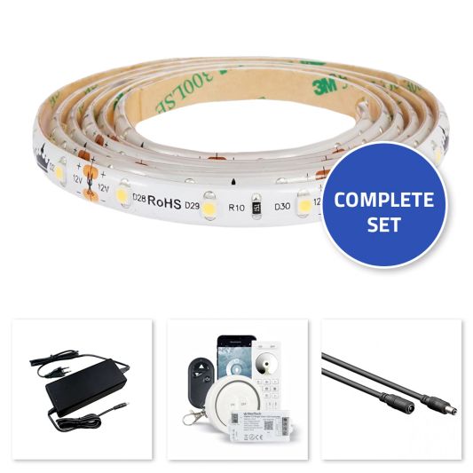 Trapverlichting Zigbee led strip Warm Wit 130 cm - Complete set