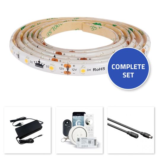 Trapverlichting Zigbee led strip Warm Wit 130 cm - Complete set inclusief profiel
