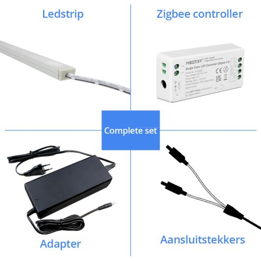 Trapverlichting Zigbee led strip Warm Wit 50 cm - Complete set inclusief profiel