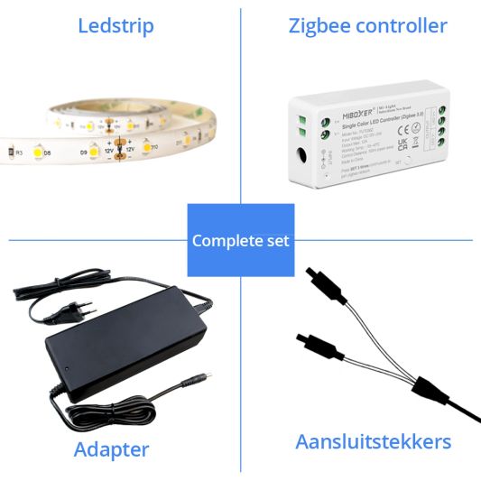 Trapverlichting Zigbee led strip Warm Wit - Complete set 50 cm
