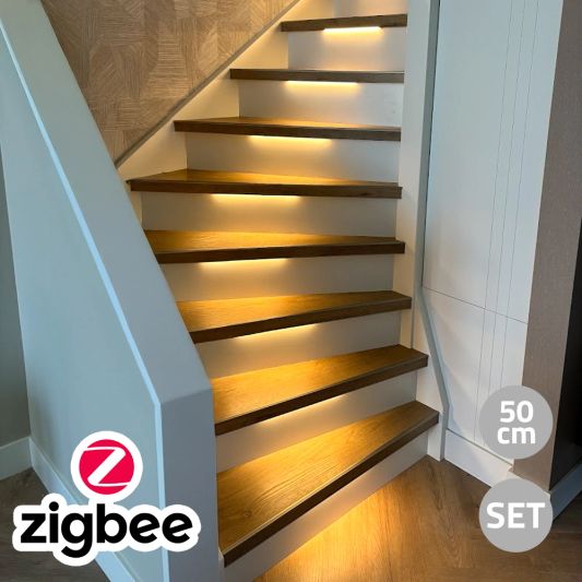 Trapverlichting Zigbee led strip Warm Wit - Complete set 50 cm