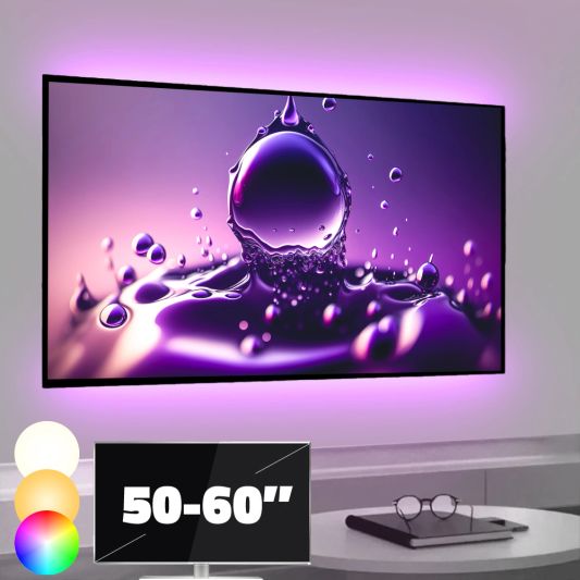 TV backlight set met 2 RGBWW ledstrips voor TV’s 50-60 inch