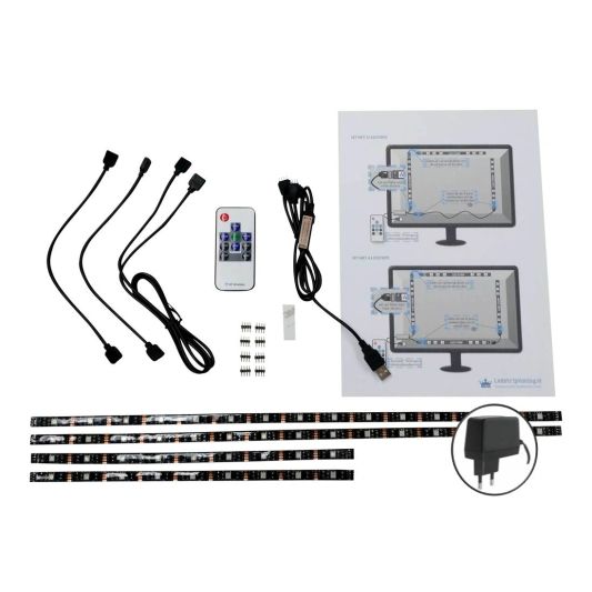 TV led strip set met 4 RGB strips voor TV’s tot 32 inch