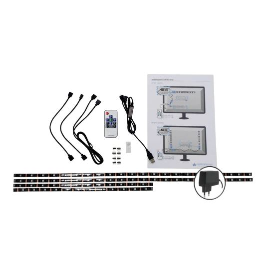 TV led strip set met 4 RGB strips voor TV’s van 32 tot 40 inch