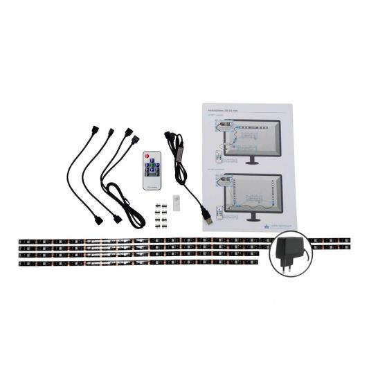 TV led strip set met 4 RGB strips voor TV’s van 40 tot 50 inch