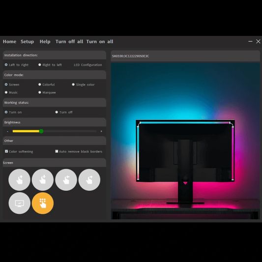 PC ambilight USB game verlichting - 34 inch